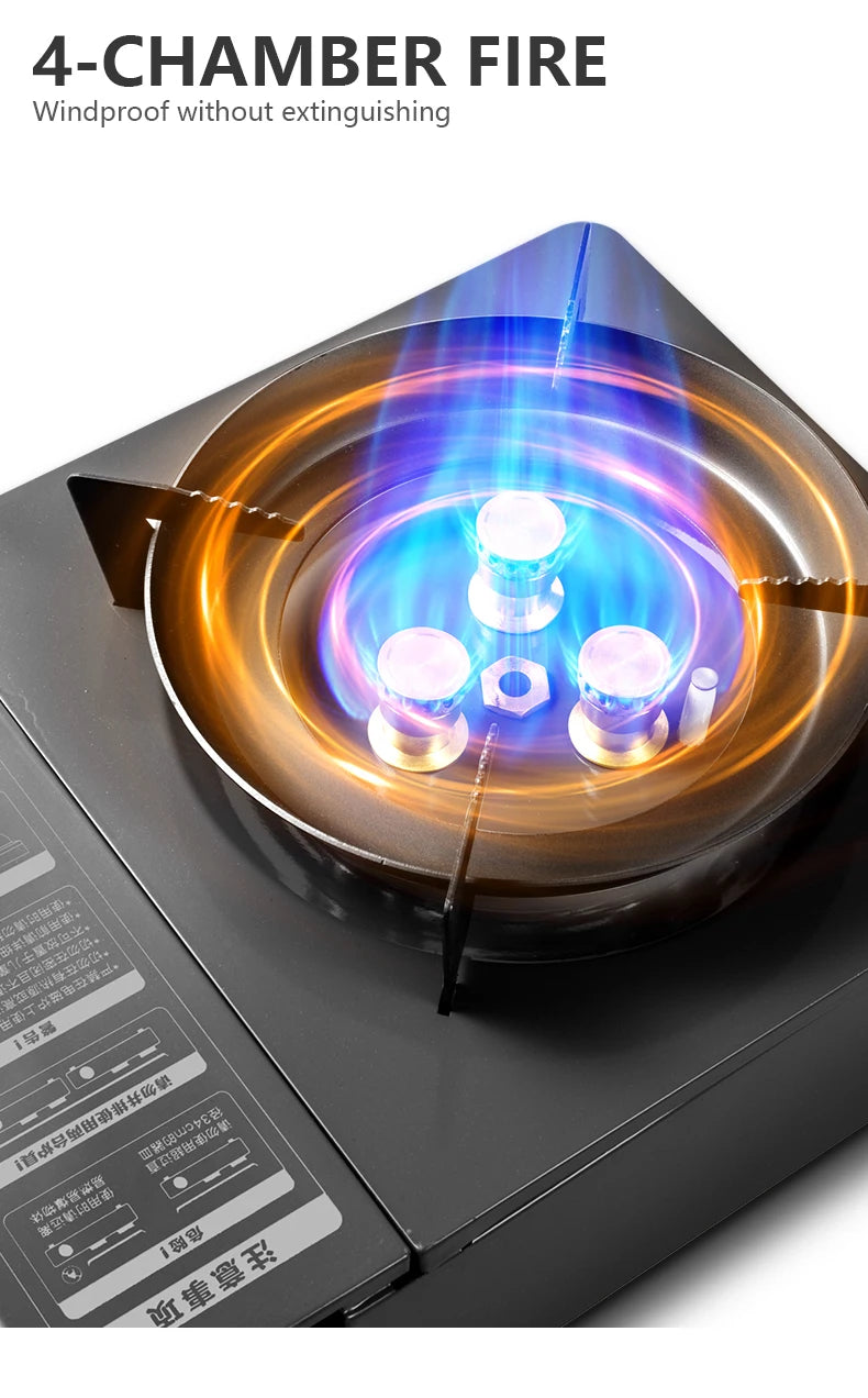 BSWOLF Estufa de gas para acampar, horno de casete portátil de alta potencia de fuego de 5000W, quemador de gas para exteriores para viajes, barbacoa, Picnic