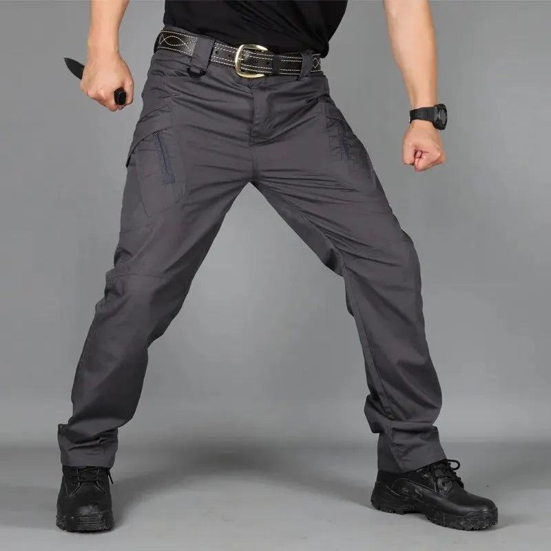 Pantalones tácticos militares Cargo para hombre, pantalones impermeables, pantalones casuales, resistentes al desgaste, con múltiples bolsillos, para senderismo al aire libre, pantalones de trabajo para hombre