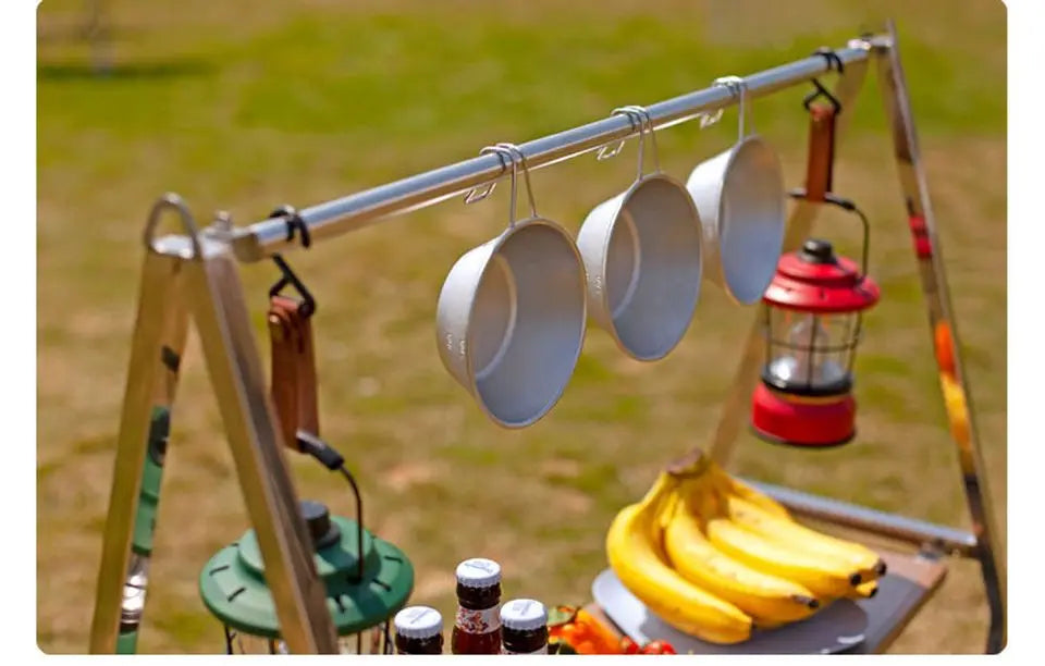 Estante de almacenamiento para acampar al aire libre, estante plegable portátil, estante de almacenamiento para jardín, soporte de acero inoxidable