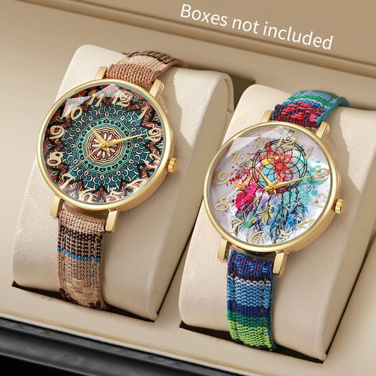 2 unids/set de relojes de moda para mujer, correa de cuero informal para mujer, relojes de pulsera de cuarzo con esfera árabe, reloj femenino (sin caja)