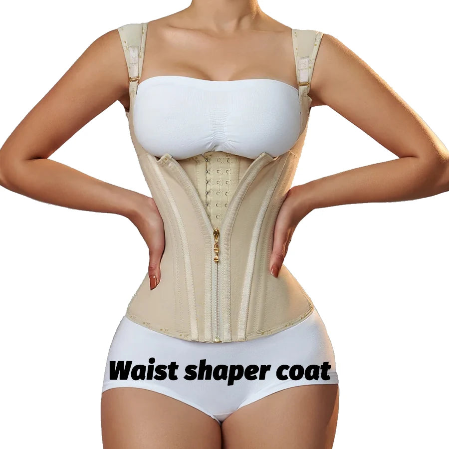 Faja de corsé colombiano para mujer, faja correctiva reductora de vientre, entrenador de cintura, carpeta de vientre adelgazante, ropa moldeadora de vaina plana