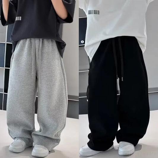 5-12Y niÃƒÂ±os niÃƒÂ±as pantalones casuales otoÃƒÂ±o 2025 nuevos niÃƒÂ±os guapos pantalones deportivos de moda estudiantes elegantes pantalones sueltos versÃƒÂ¡tiles