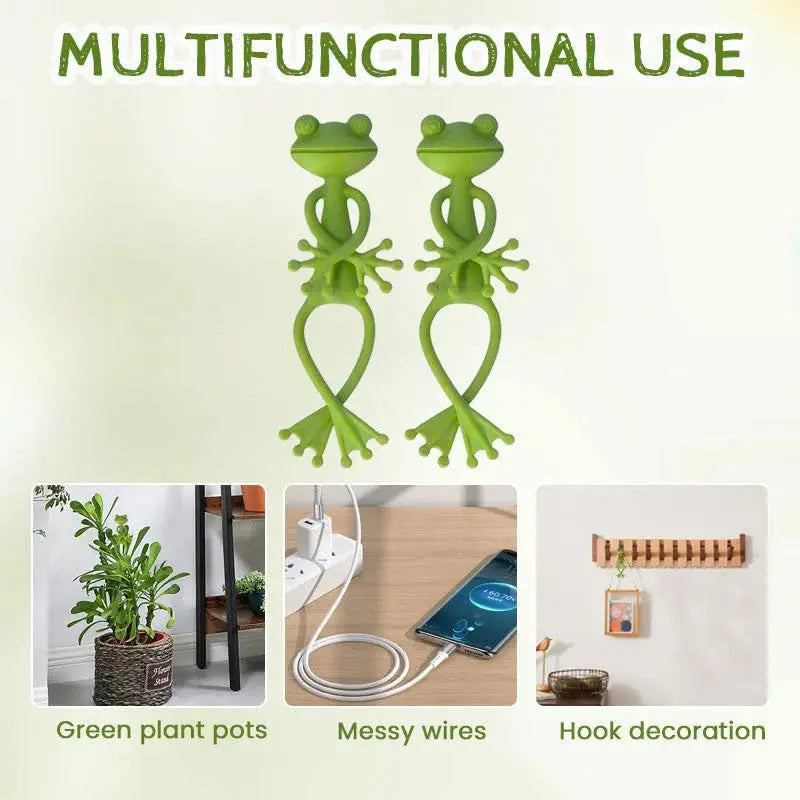 Corbata para plantas en forma de rana, Cable reutilizable, planta de jardín, vid, flor, Clip vegetal, soporte Flexible ajustable para tallo