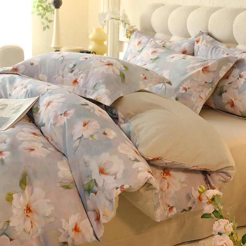 Juego de cuatro piezas de algodón puro 2024, ropa de cama de cuatro piezas, adecuado para uso doméstico, nuevo estilo de lujo, 100%
