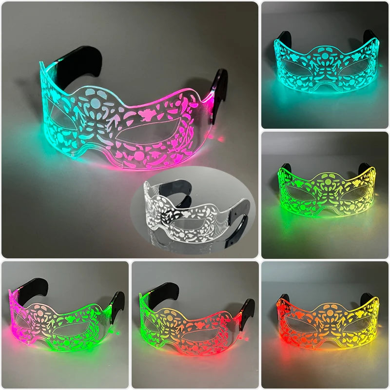 Gafas luminosas coloridas con luz LED, lentes de neón brillantes, parpadeantes para fiesta, club nocturno, DJ, decoración de fiesta de baile