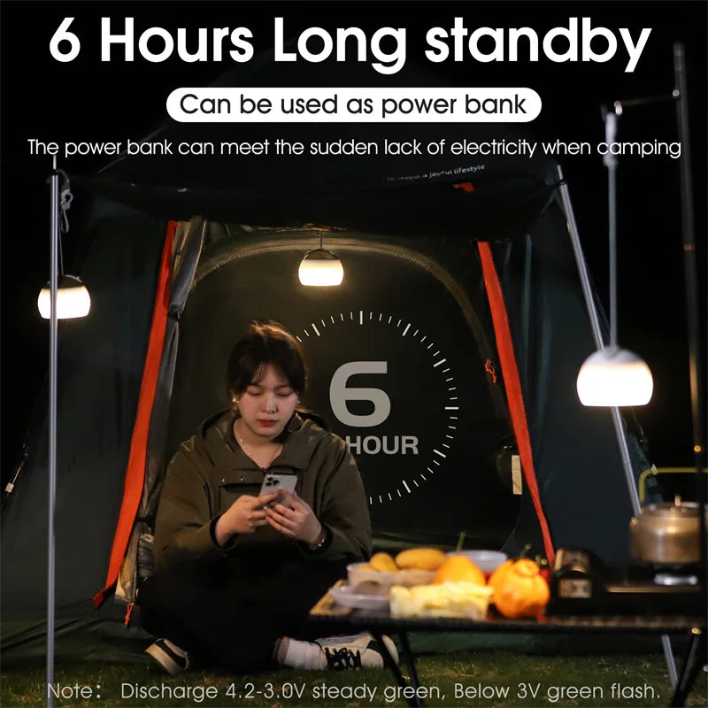 WEST BIKING-luz colgante para tienda de campaña, linternas portátiles para acampar, luz Led recargable por USB, lámpara de campamento para emergencias al aire libre