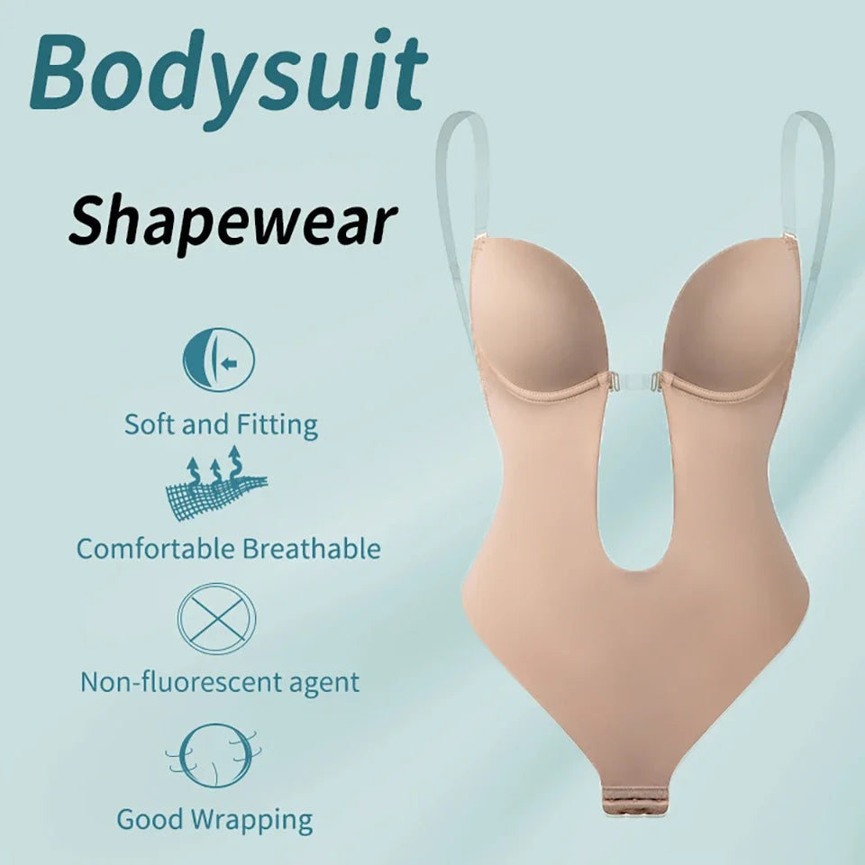 Sujetador moldeador de cuerpo completo para mujer, Body sin espalda, Tanga, moldeadores invisibles, Control de barriga, fajas, funda, ropa interior adelgazante