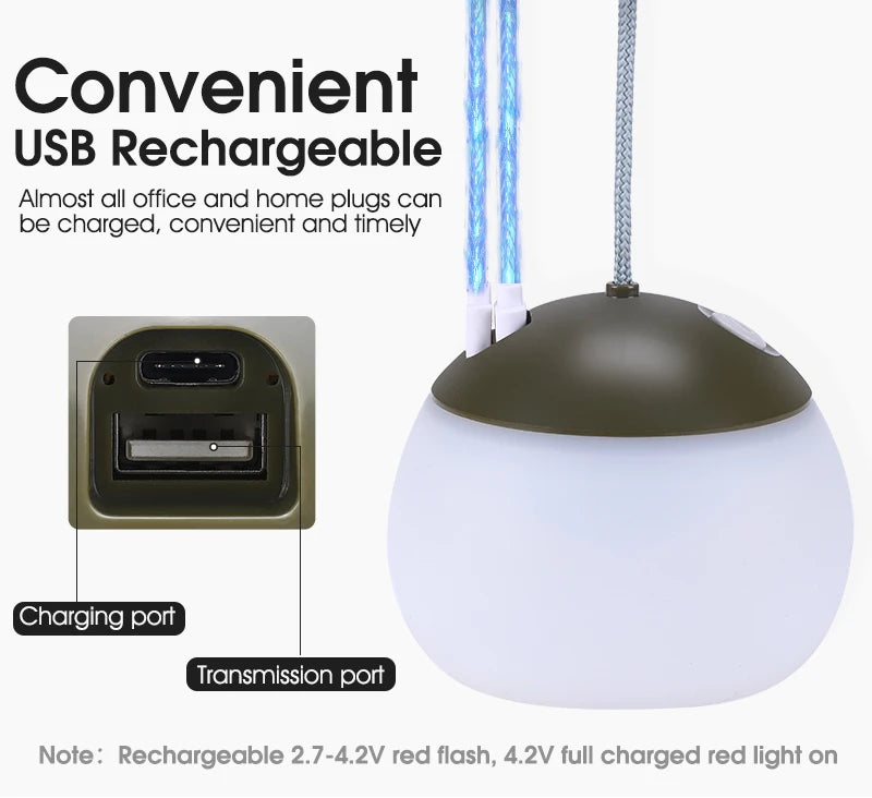 WEST BIKING-luz colgante para tienda de campaña, linternas portátiles para acampar, luz Led recargable por USB, lámpara de campamento para emergencias al aire libre