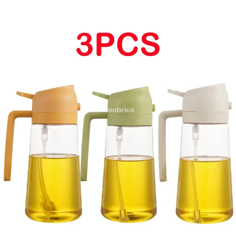 Spray 2 en 1 para botella dispensadora de aceite de oliva, diseño de mango cómodo para barbacoa, sartén de aire, horno, Camping