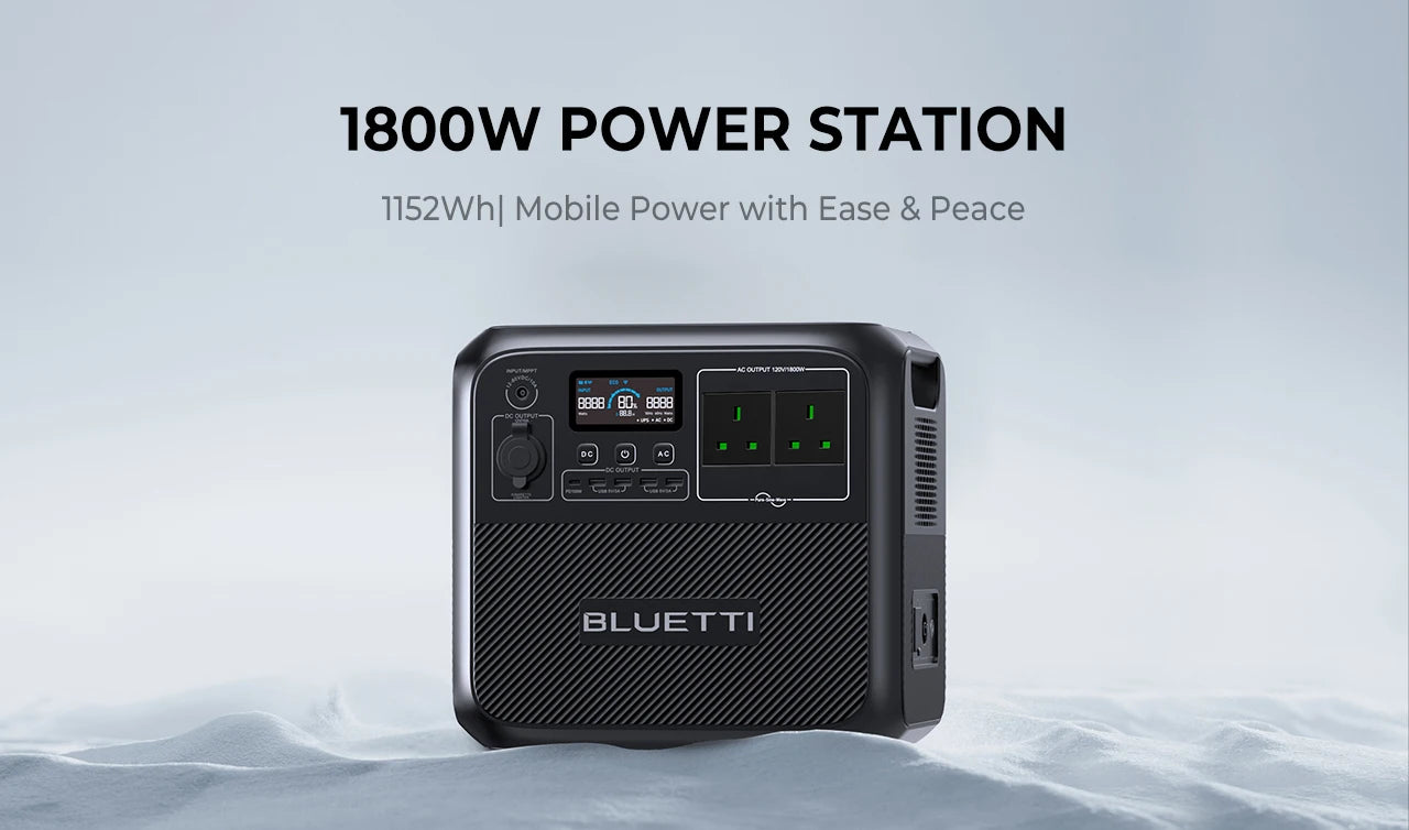 [Enchufe estadounidense] BLUETTI AC180 1152Wh 1800W estación de energía portátil LiFePO4 generador Solar más de 3500 ciclos para acampar senderismo viajes de peces