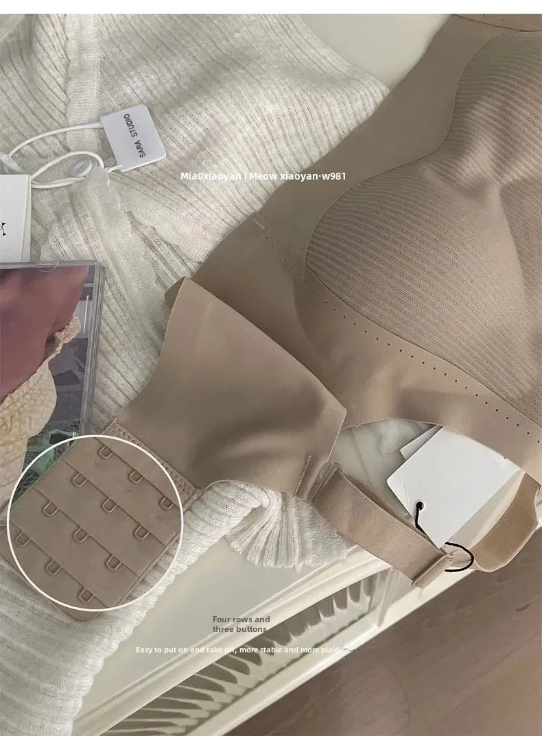 Sujetadores suaves y cómodos para mujer, ropa interior de nailon de apoyo ajustada al aire, sujetador elástico lateral con retroceso cero, ropa interior para mujer