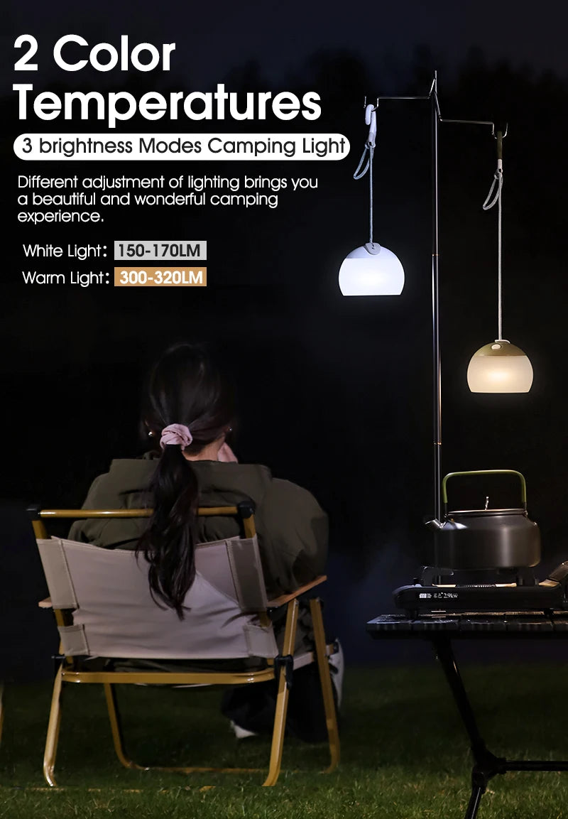 WEST BIKING-luz colgante para tienda de campaña, linternas portátiles para acampar, luz Led recargable por USB, lámpara de campamento para emergencias al aire libre