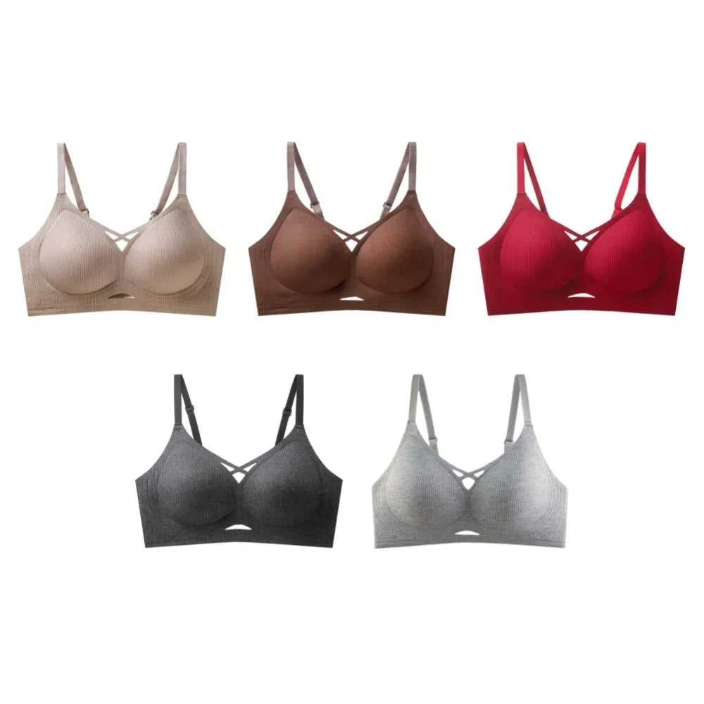 Sujetador suave y cómodo fino hueco sin costuras, sujetador a prueba de golpes sin rastro para mujer, lencería íntima, ropa interior push-up para correr