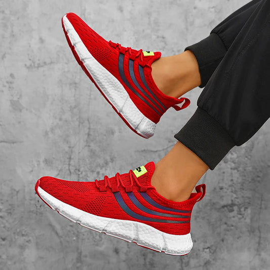 Zapatos Deportivos informales para hombre, zapatillas ligeras transpirables, antideslizantes, planas, para correr al aire libre, caminar, Tenis, calzado atlético para correr