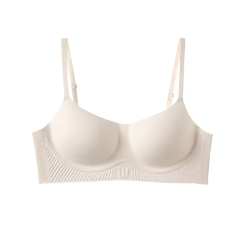 Sujetador suave sin costuras con escote en V profundo para mujer, sostén antiflacidez a prueba de golpes, sin rastro, parte de atrás bonita, ropa interior push-up