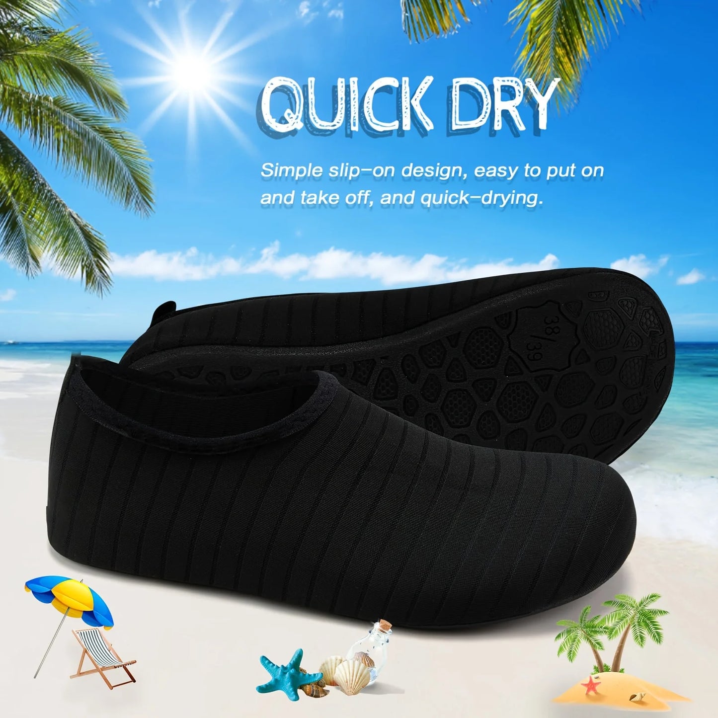 1 par de zapatos de agua para mujer, calcetines descalzos, antideslizantes, de secado rÃ¡pido, para hombre, playa, nataciÃ³n, deportes acuÃ¡ticos
