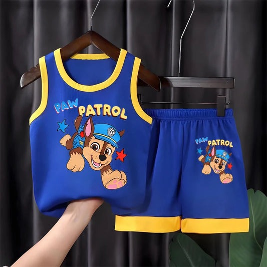 PAW Patrol-ropa de moda para niÃƒÂ±os y niÃƒÂ±as, conjuntos de pantalones cortos, 2 uds., pantalones cortos suaves de verano para niÃƒÂ±os, pantalones cortos de secado rÃƒÂ¡pido, traje deportivo de baloncesto