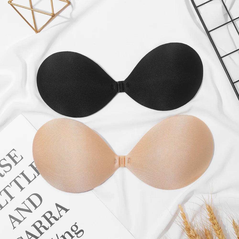 Sujetador Sexy para mujer, Sujetador Invisible de realce, autoadhesivo de silicona, cierre frontal sin costuras, adhesivo, sin espalda, sin tirantes