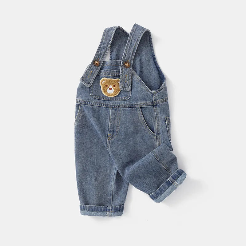 Monos de algodón suave para bebés, pantalones largos de dibujos animados para primavera y otoño, monos informales para niñas, ropa para niños, pantalones con tirantes
