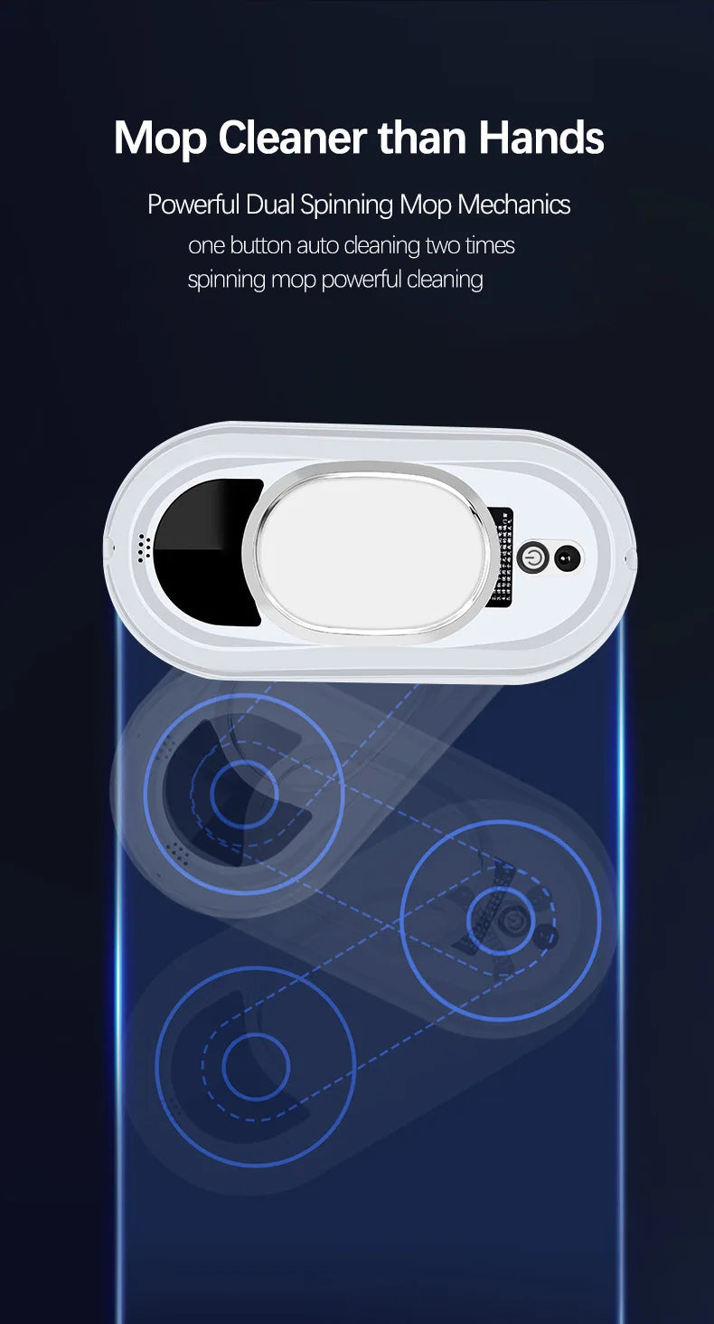 Robot aspirador inteligente para limpieza de ventanas, limpiador de ventanas eléctrico, Limpiacristales, Control remoto para el hogar