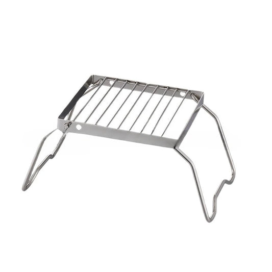 Parrilla plegable para fogata, portátil, multifuncional, de acero inoxidable, resistente a la corrosión a altas temperaturas, para acampar al aire libre