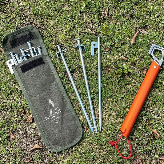 Bolsa de almacenamiento de tela Oxford para uñas de suelo al aire libre, Kit de Camping, equipo de Camping de viaje multifuncional, bolsa de almacenamiento de accesorios ﻿