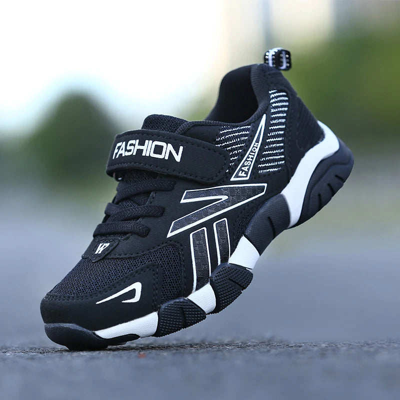 Zapatillas de deporte de moda para niños, zapatos deportivos transpirables de malla para correr, calzado ligero para caminar en la escuela