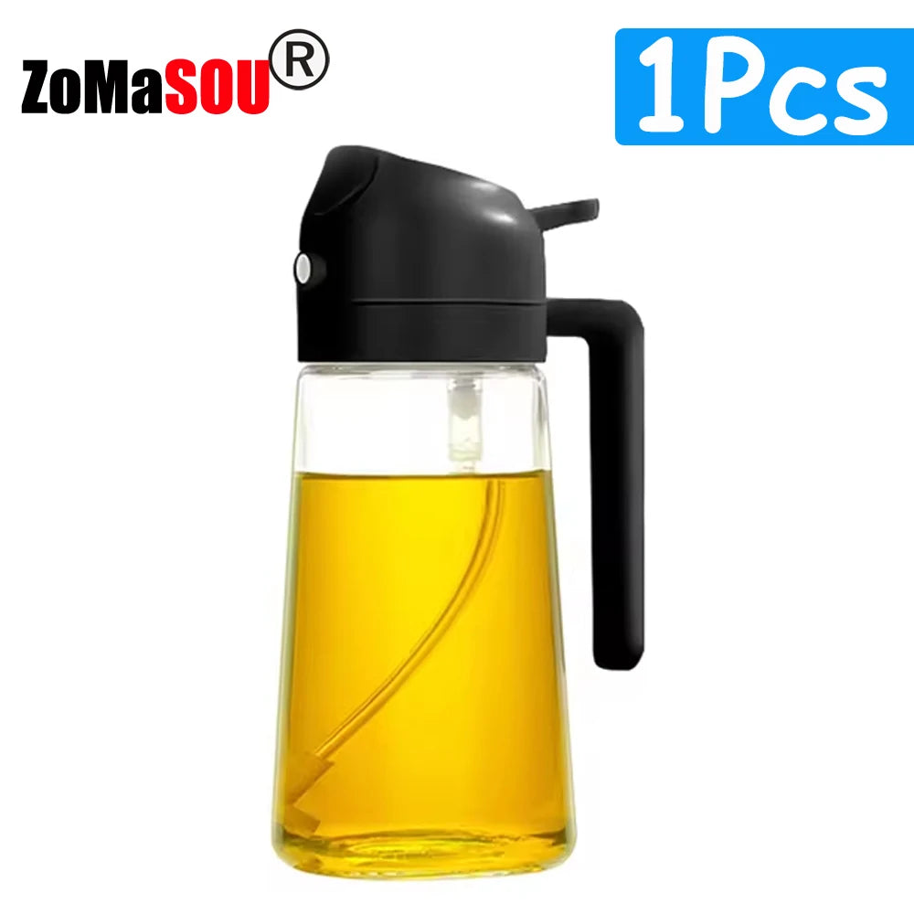Dispensador de aceite 2 en 1, pulverizador, botella de aceite vertedor, contenedor de aceite de plástico, vaporizador para cocina, ensalada, barbacoa, cocina de acampada