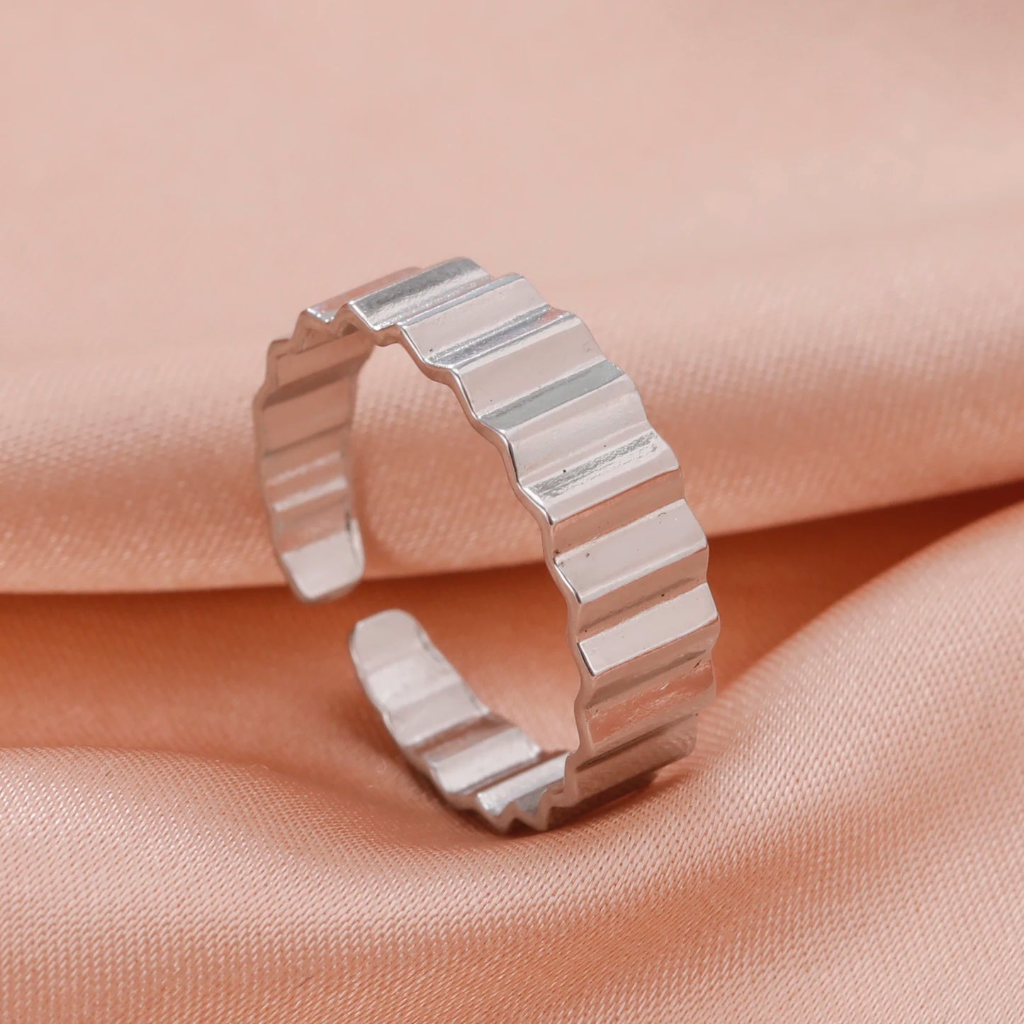 Skyrim-anillos de acero inoxidable para mujer, corazÃ³n geomÃ©trico, estÃ©tico, ajustable, abierto, joyerÃ­a de fiesta, regalos al por mayor