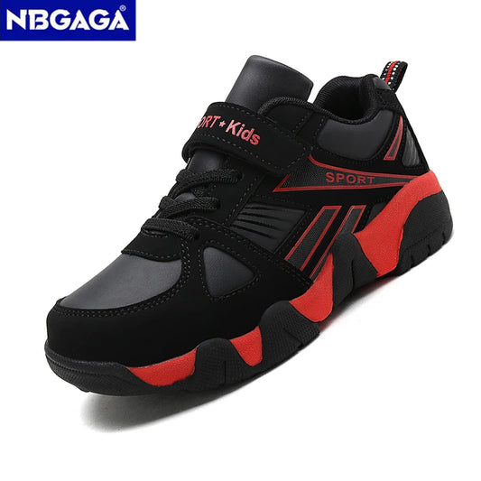 Zapatos para niños, zapatillas deportivas escolares de cuero de moda para niños, tenis, informales, para caminar, correr, antideslizantes, talla 28-39