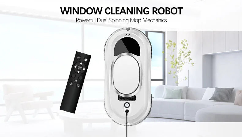 Robot aspirador inteligente para limpieza de ventanas, limpiador de ventanas eléctrico, Limpiacristales, Control remoto para el hogar