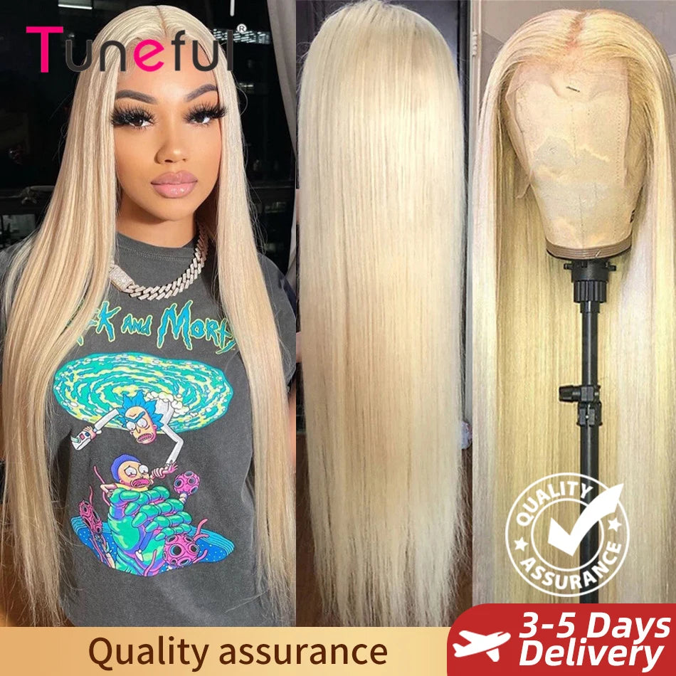 Pelucas de cabello humano Frontal de encaje Rubio 13x6 HD transparente 613 pelucas de cabello humano Frontal de encaje recto brasileño se pueden teñir en cualquier Color