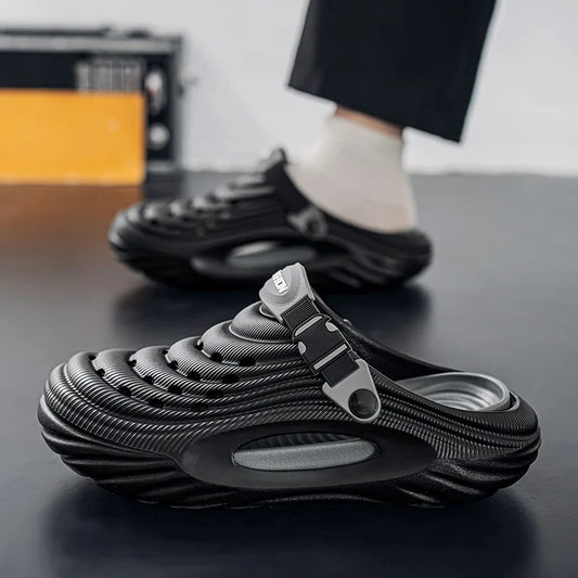 Zuecos con soporte para el arco para hombre, calzado para jardín, zapatillas de playa sin cordones para exteriores, sandalias con cojín cómodo extraíble