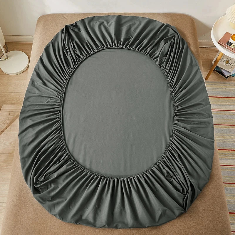 Sábana bajera 100% de algodón con bandas elásticas, fundas de colchón ajustables antideslizantes para cama individual, doble, King y Queen, 140/160/200CM