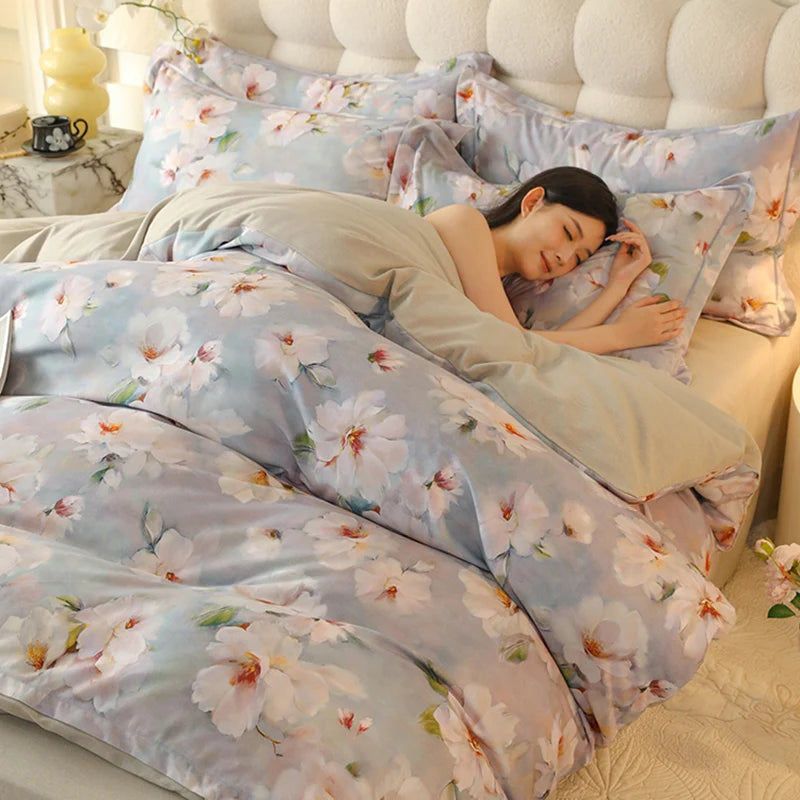 Juego de cuatro piezas de algodón puro 2024, ropa de cama de cuatro piezas, adecuado para uso doméstico, nuevo estilo de lujo, 100%