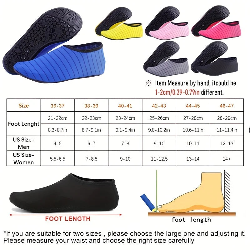 1 par de zapatos de agua para mujer, calcetines descalzos, antideslizantes, de secado rÃ¡pido, para hombre, playa, nataciÃ³n, deportes acuÃ¡ticos