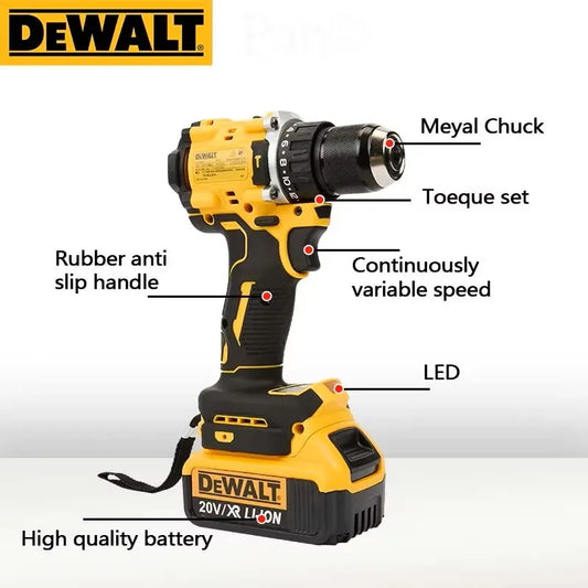 DEWALT-destornillador elÃ©ctrico compacto sin escobillas, baterÃ­a de litio de 20V, taladro manual, taladro de impacto DCD805