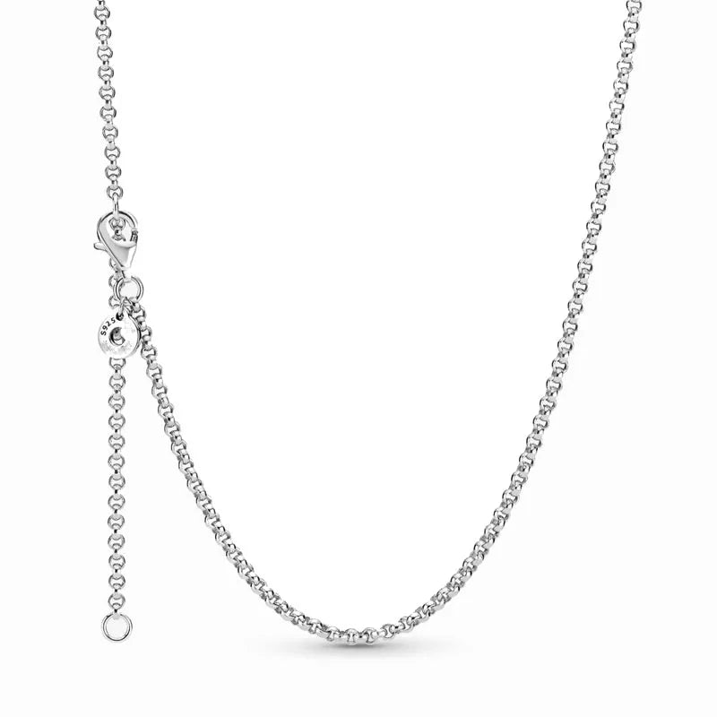 Nuevo original Plata de Ley 925 chapada brillante en forma de corazón collar pulsera mujer regalo de cumpleaños del Día de San Valentín joyería DIY