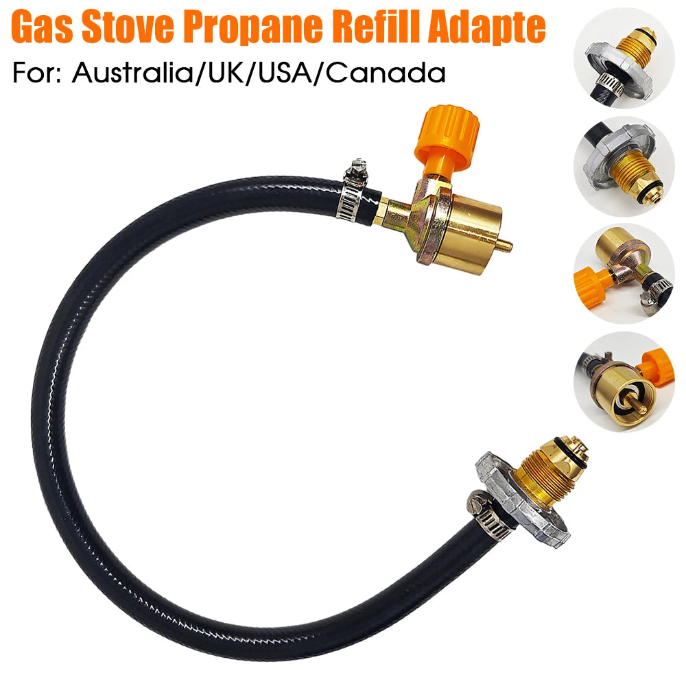Adaptador de recarga de propano para estufa de Gas, acoplador de tanque de llenado, convertidor de cilindro, accesorios de carga de Gas para acampar al aire libre