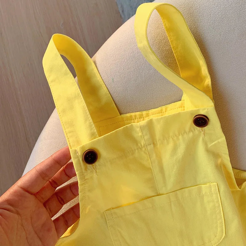 Lindo bebÃƒÂ© niÃƒÂ±os general bebÃƒÂ©s y niÃƒÂ±as pantalones casuales coreanos mono de disfraz de Color caramelo
