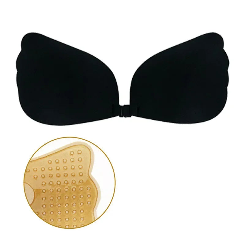 Sujetador Sexy para mujer, Sujetador Invisible de realce, autoadhesivo de silicona, cierre frontal sin costuras, adhesivo, sin espalda, sin tirantes