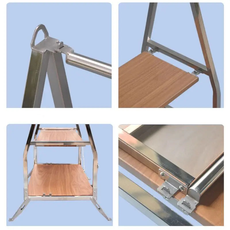 Estante de almacenamiento para acampar al aire libre, estante plegable portátil, estante de almacenamiento para jardín, soporte de acero inoxidable