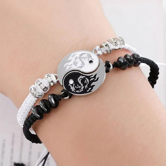 2025 figura de dragÃ³n de moda pulsera Yin Yang pareja pulseras ajustables novio novia joyerÃ­a de amistad del DÃ­a de San ValentÃ­n
