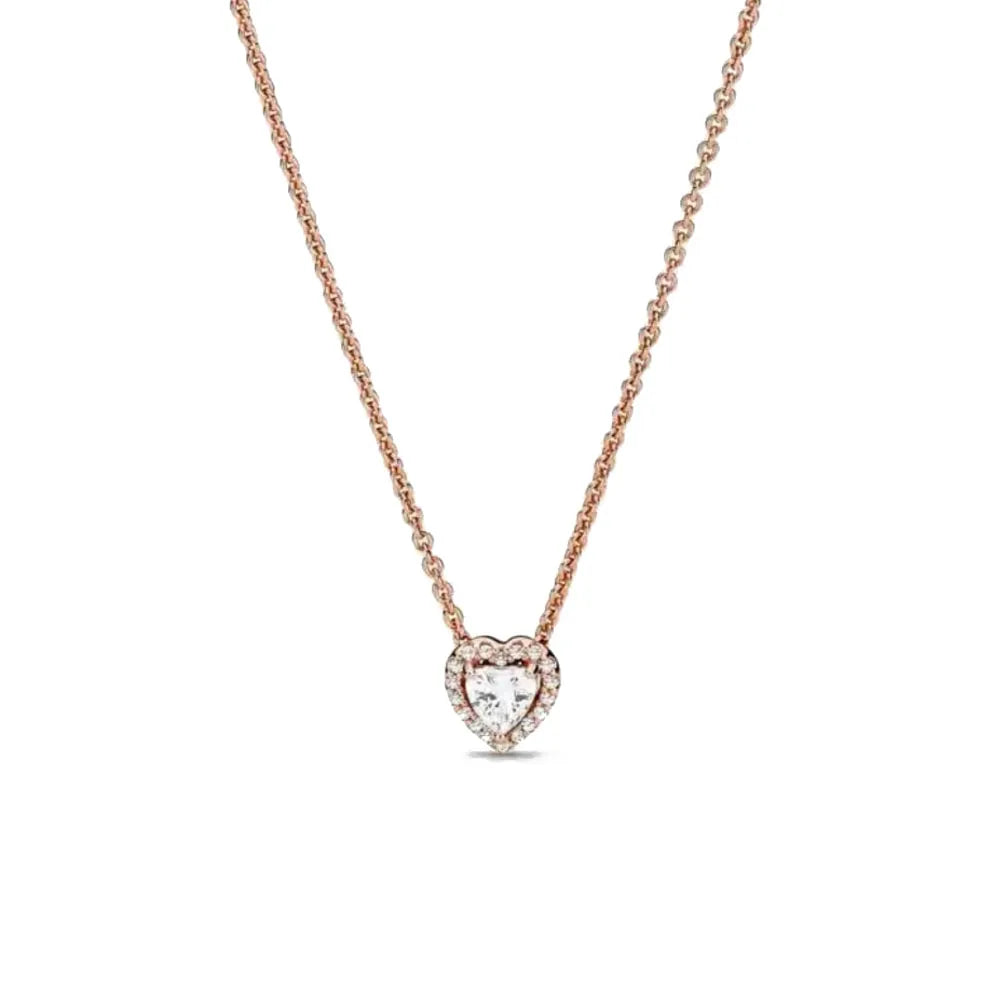 Nuevo original Plata de Ley 925 chapada brillante en forma de corazón collar pulsera mujer regalo de cumpleaños del Día de San Valentín joyería DIY