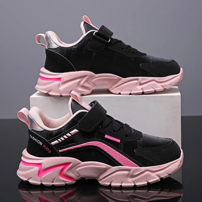 Zapatos informales para niños, zapatos de suela blanda para niños, zapatillas antideslizantes, zapatos para estudiantes al aire libre, calzado deportivo rosa para caminar para niñas