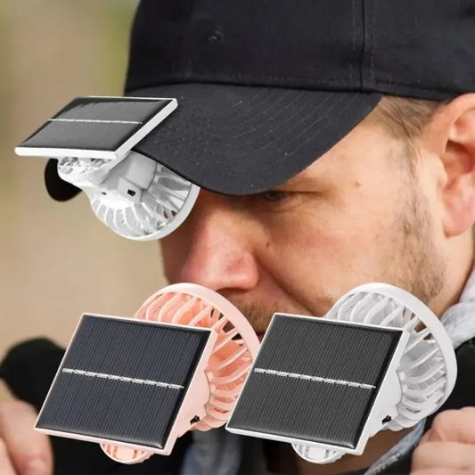 Nuevo ventilador Solar portátil con Clip para sombrero, miniventilador recargable por USB con Clip, ventilador enfriador de aire para verano, senderismo al aire libre, Camping, pesca