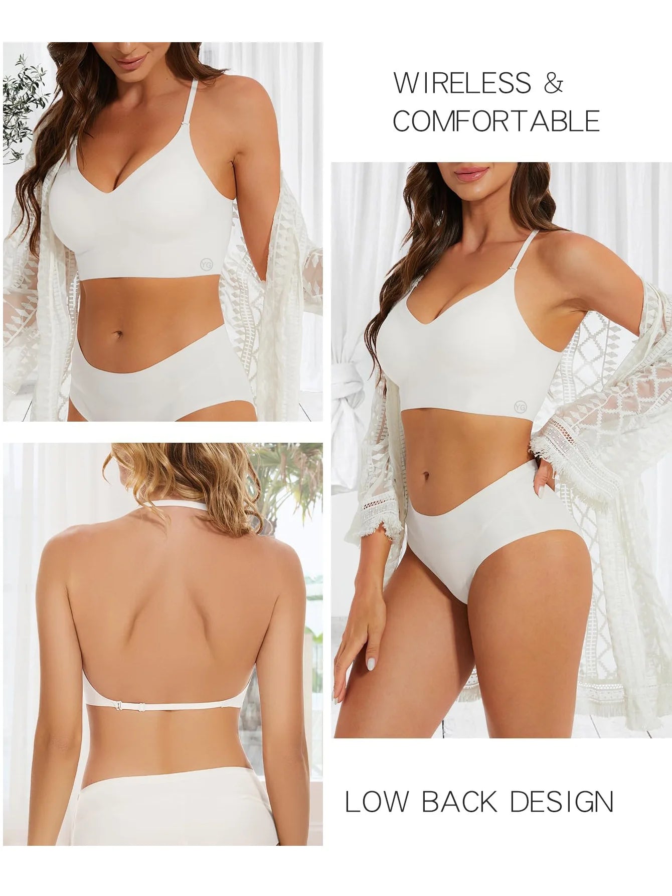 Sujetador Invisible para mujer, sujetadores con escote en U profundo, Top sin espalda para vestidos, lencería Sexy con correa transparente, ropa interior push-up sin tirantes