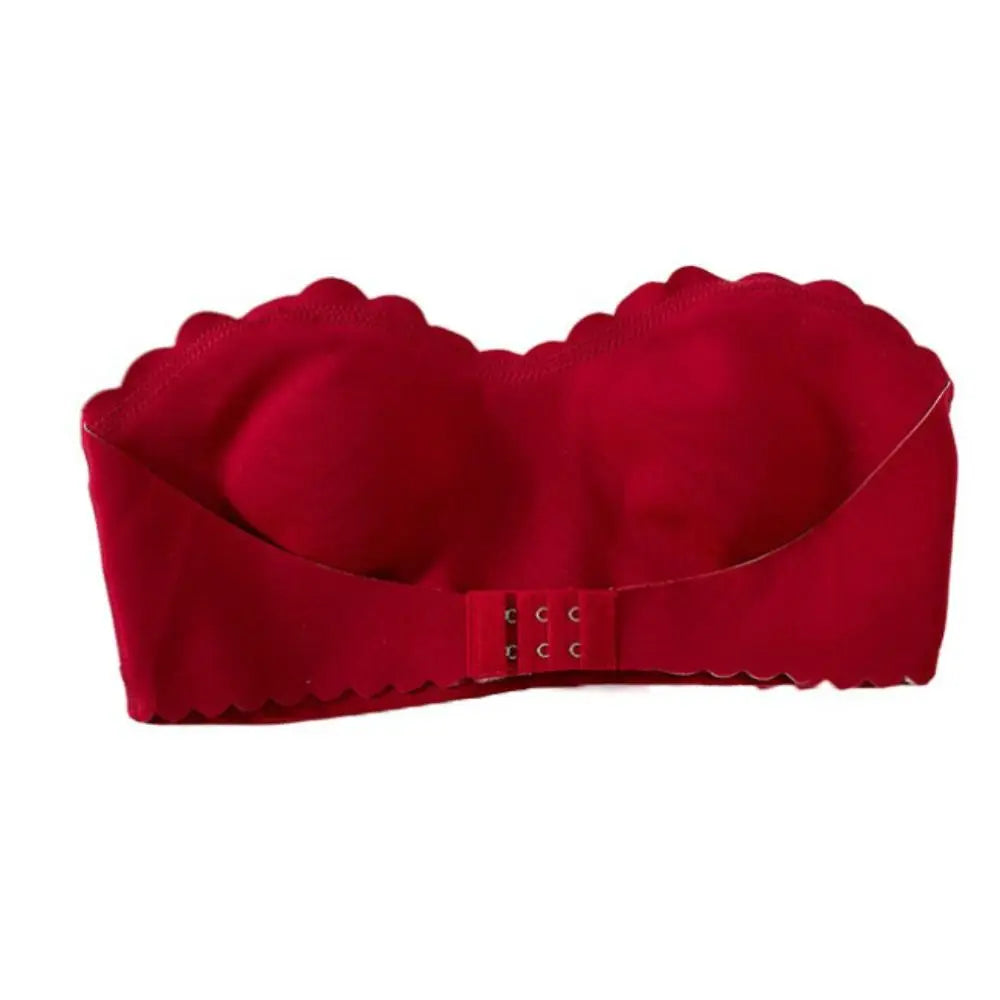 Sujetador Invisible suave sin tirantes sin costuras, sujetador ajustado antideslizante para mujer, ropa interior con hebilla frontal, sujetador de realce para fiesta