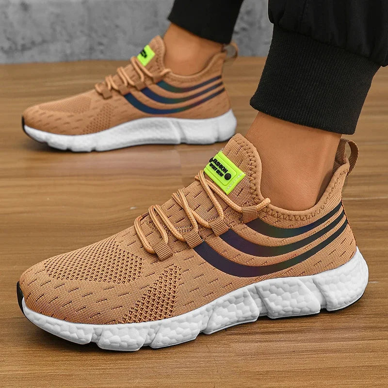 Zapatos Deportivos informales para hombre, zapatillas ligeras transpirables, antideslizantes, planas, para correr al aire libre, caminar, Tenis, calzado atlético para correr