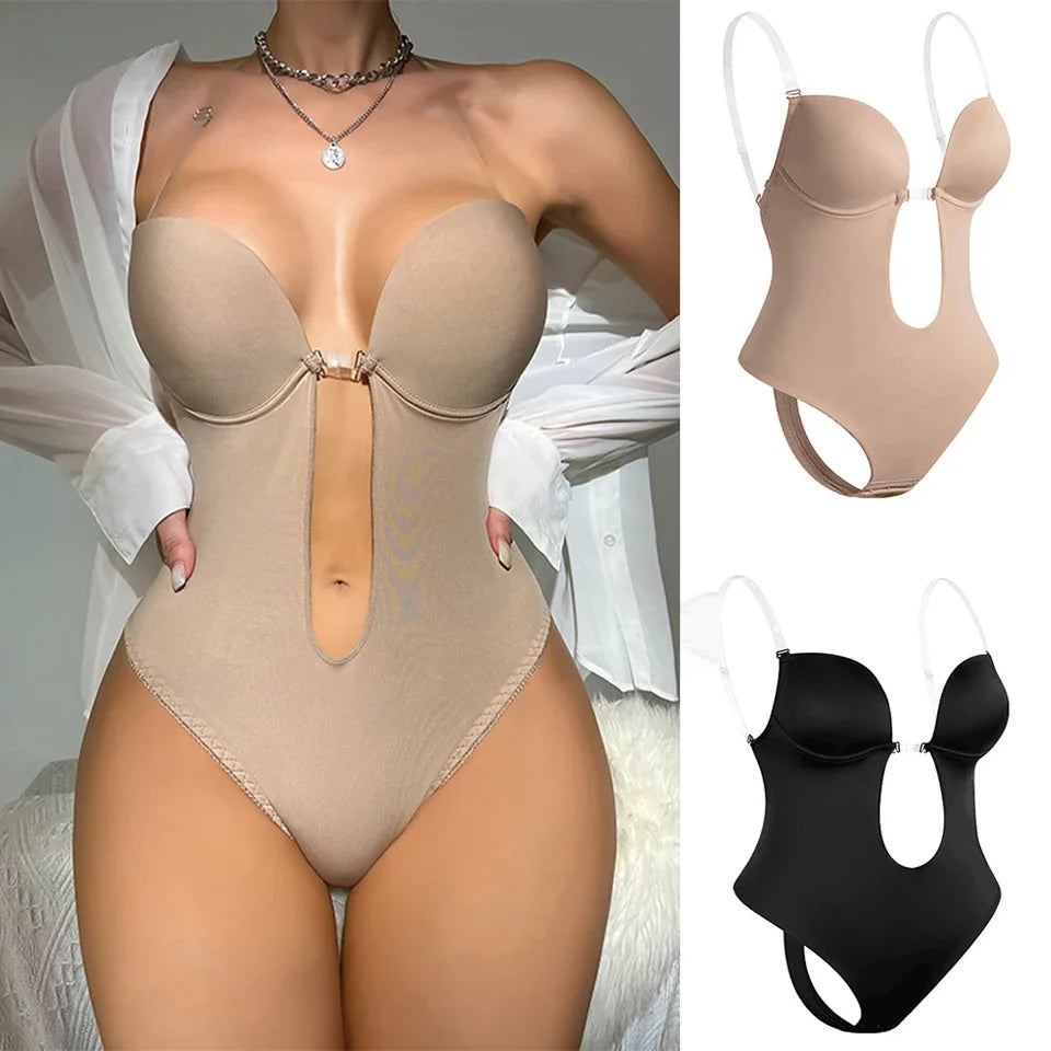 Sujetador moldeador de cuerpo completo para mujer, Body sin espalda, Tanga, moldeadores invisibles, Control de barriga, fajas, funda, ropa interior adelgazante